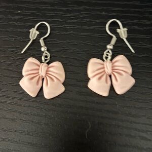 Pink Bow Earrings
